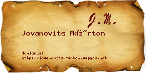 Jovanovits Márton névjegykártya